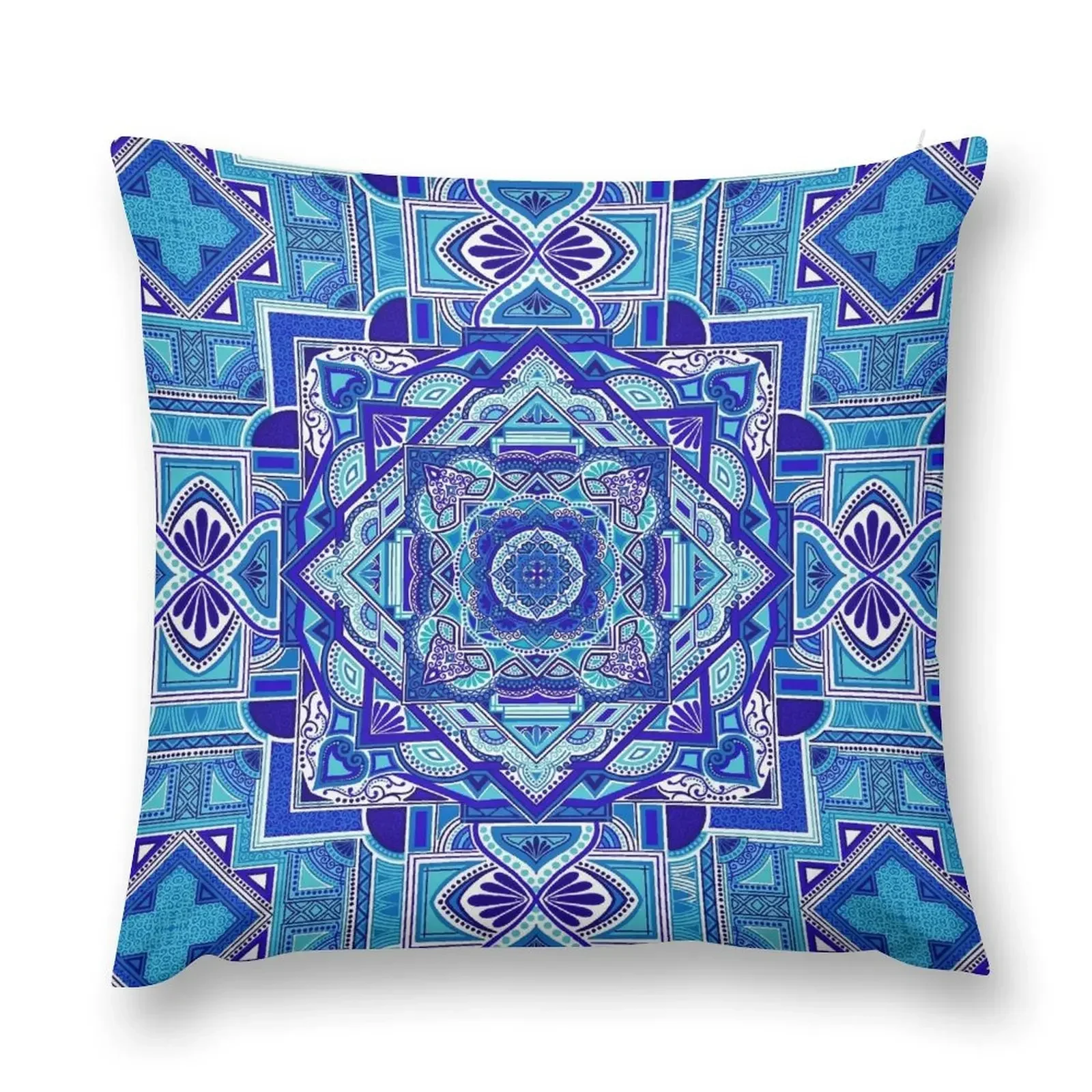 

Mandala - Blue Blue Blue Throw Pillow Sofa Covers For Living Room Anime Luxury Sofa Cushions pillow
