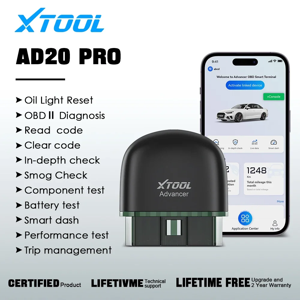 Newest XTOOL AD20 PRO Full System Diagnostic Scanner Obd2 On-Board Monitor Tool  Oil Reset Battery Test Work Witht IOS&Android