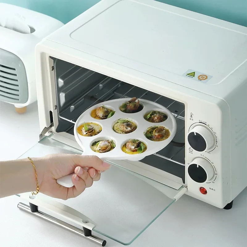1PC French Baked Snail Plate Creative Ceramic Microwave Oven Special Baking Mould Commercial Western Tableware