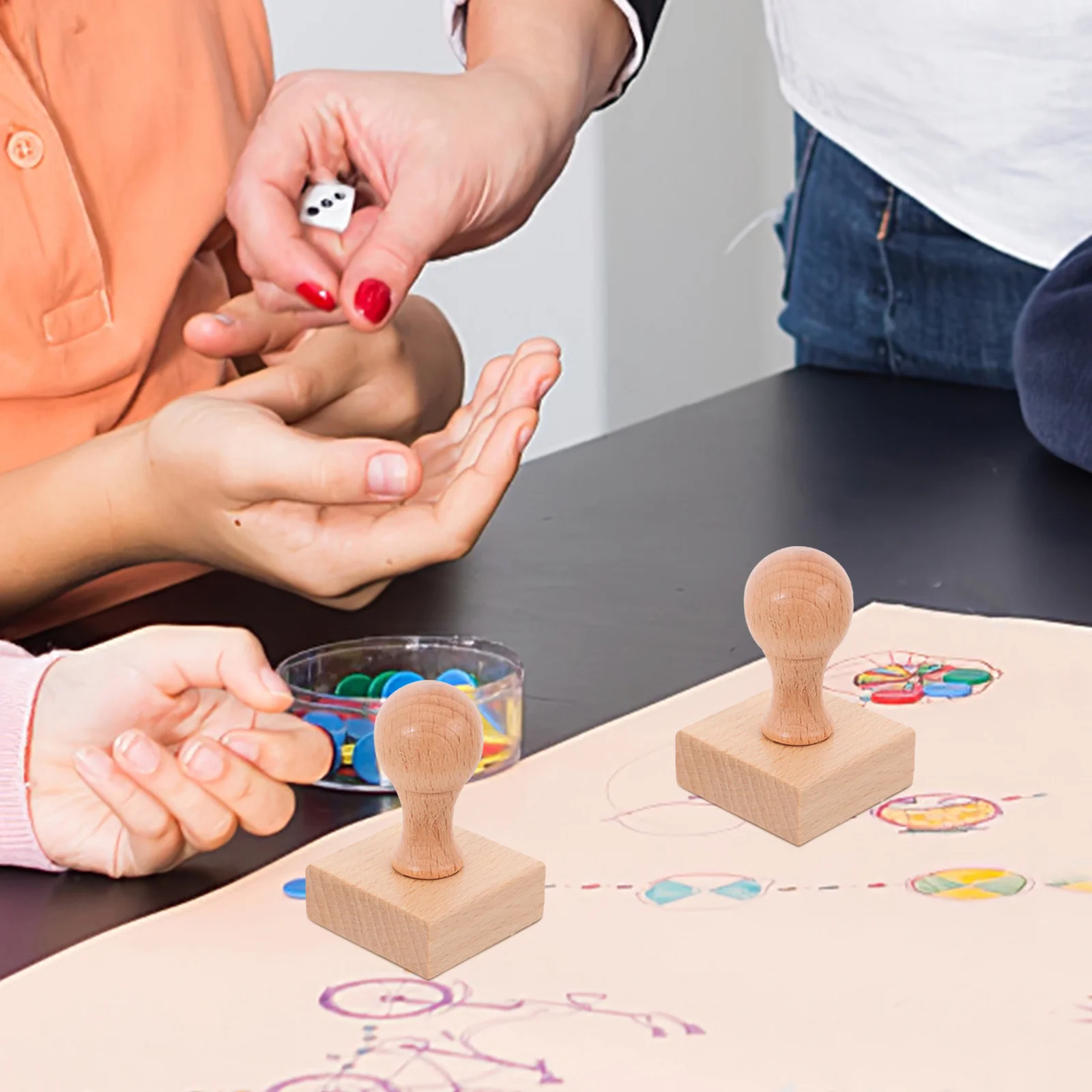 2 Stuks Handgemaakte Houten Stempels DIY Craft Blokken Creatieve Kinderen Stempels voor Scrapbooking Tijdschriften Kantoorbenodigdheden