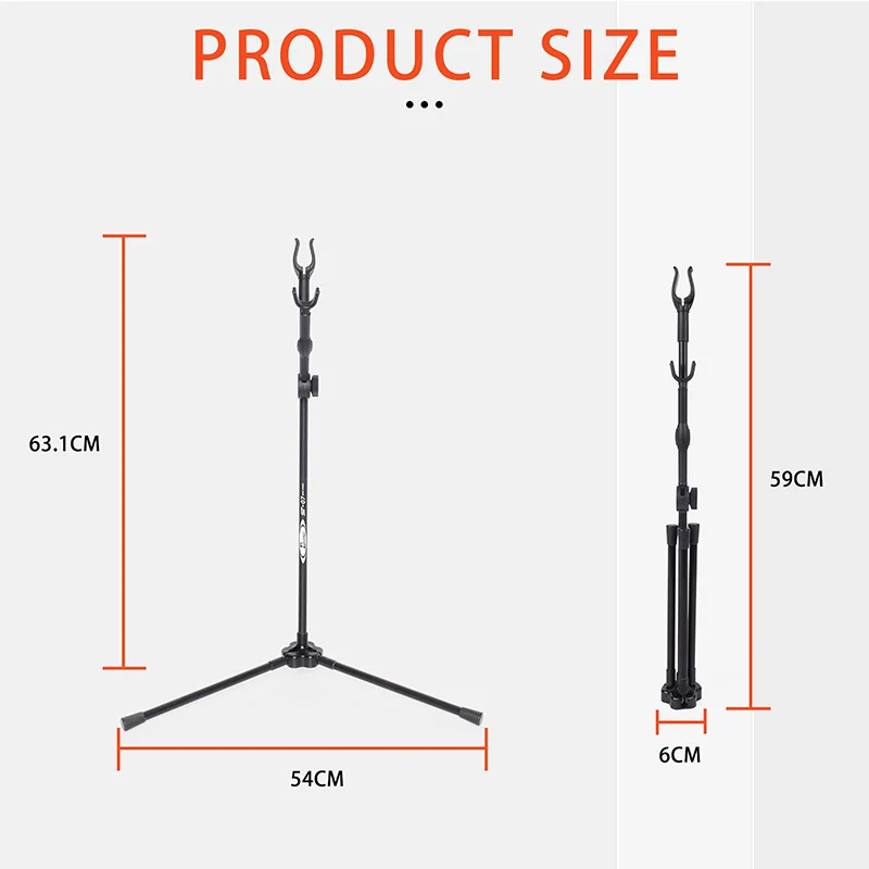 Imagem -03 - Peça Elong Tiro com Arco Recurvo Cor Preta Suporte Dobrável Material de Fibra Vidro Arco Rack Segurando Arcos Recurvos 1