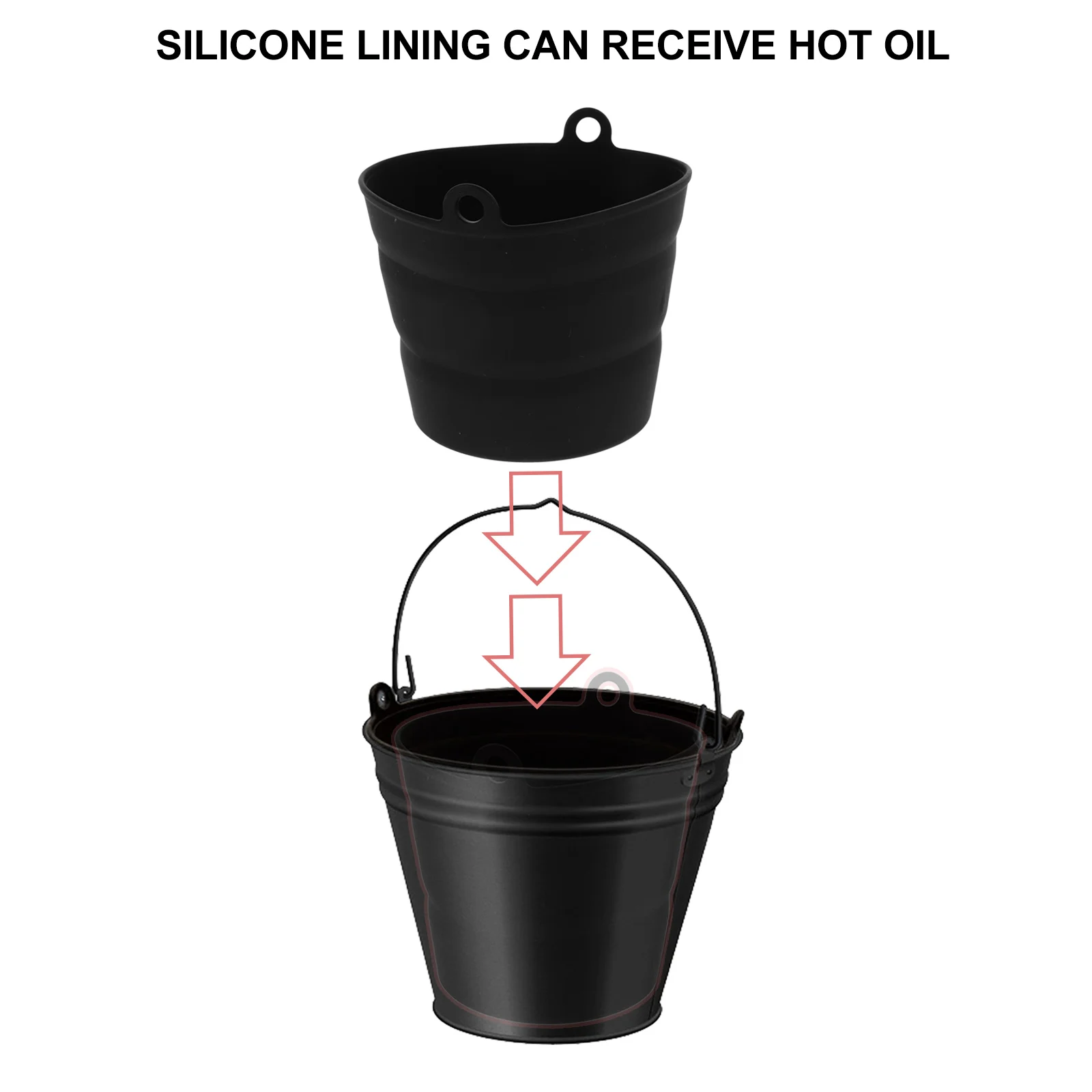 

Barbecue Oil Bucket Liner Foldable Silicone Bucket for Grill Accessories Heat Resistant Adjustable Height Easy to Clean and