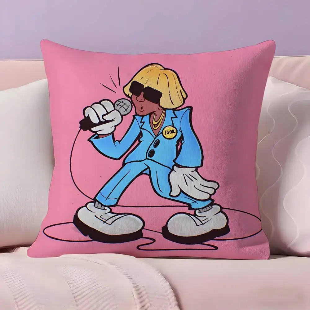 غطاء وسادة على شكل مغني الراب من T-Tyler the Creator، غطاء وسادة فائق النعومة وصديق للبشرة، قماش سحابة مثل الراحة وسحاب مخفي