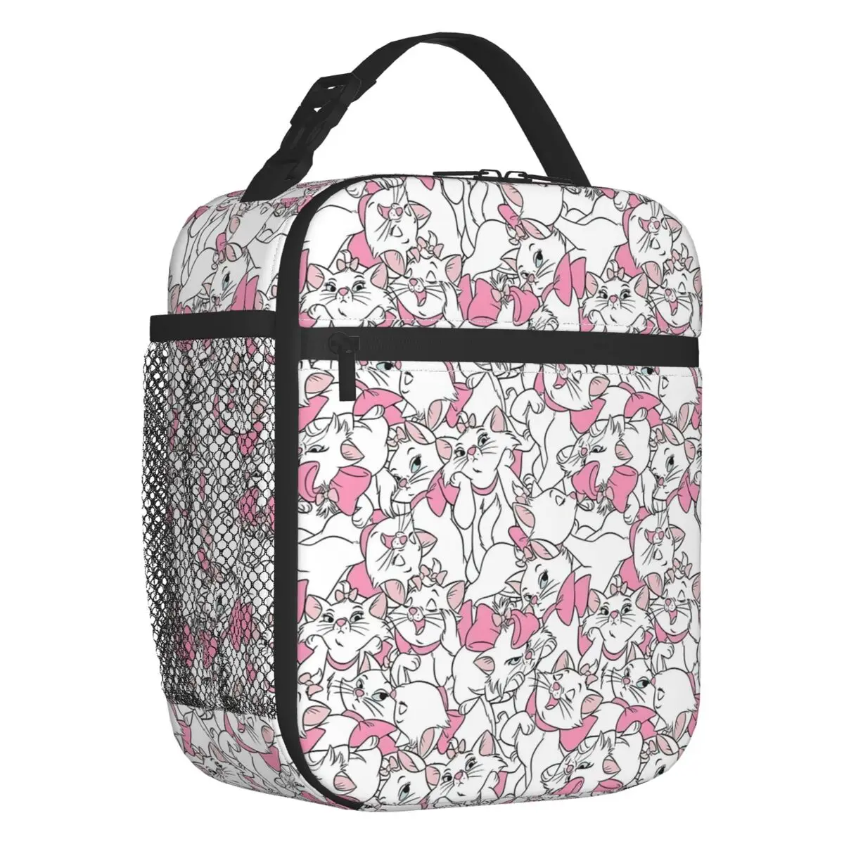 

Cartoon Marie Cat Insulated Lunch Bag for Women Resuable Funny Animal Pink Kitten Film Thermal Cooler Lunch Box School Children