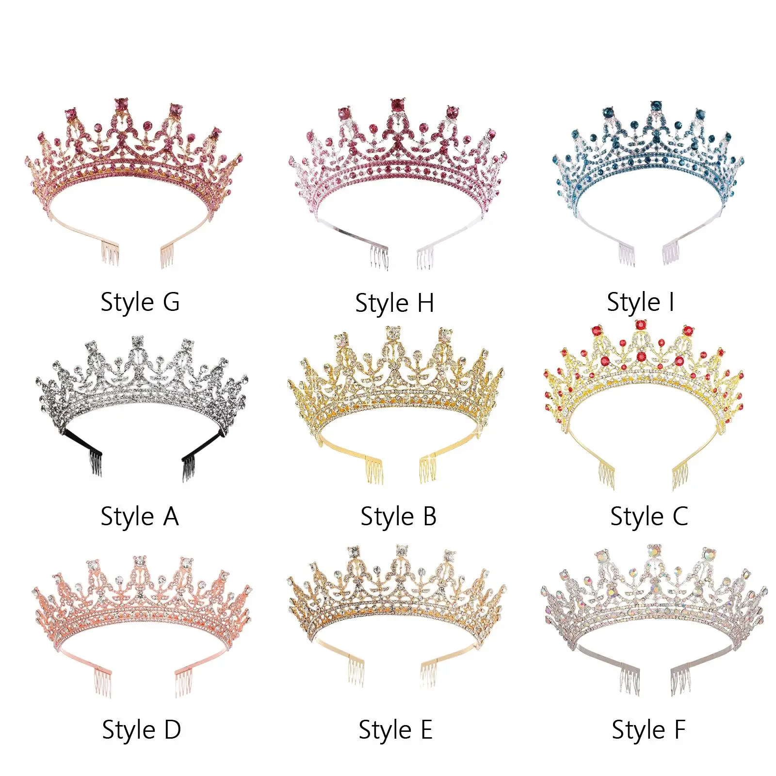 Crown Hair Accessories Princess Tiara Wedding Tiara for Prom Christmas