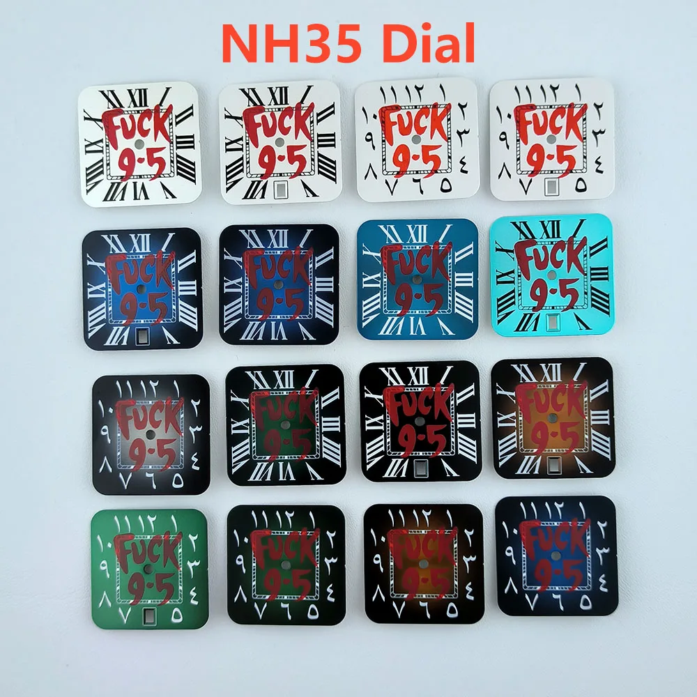 NH35 Dial Custom Logo Square Dial Roma/Arabic Numeral Dial No logo fit NH35 date at 6 o'clock/3 o'clock movement Repair tools