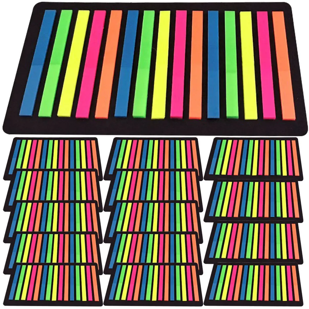 15 Sheets Thin Adhesive Highlight Strips Transparent Colorful Sentence Markers Book Reading Aid Focus Concentration School