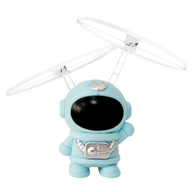 B05C-Remote Controlled Helicopter UFO Spaceman Gesture Sensing Flying Robot Astronaut Spacecraft Airplane Led Kids Blue