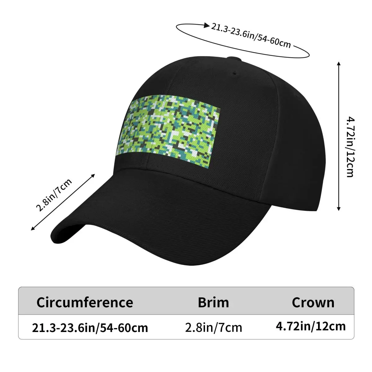 Pixel Mosaic Camouflage Cap Fashion Casual Baseball Caps Adjustable Hat Hip Hop Summer Unisex Baseball Hats