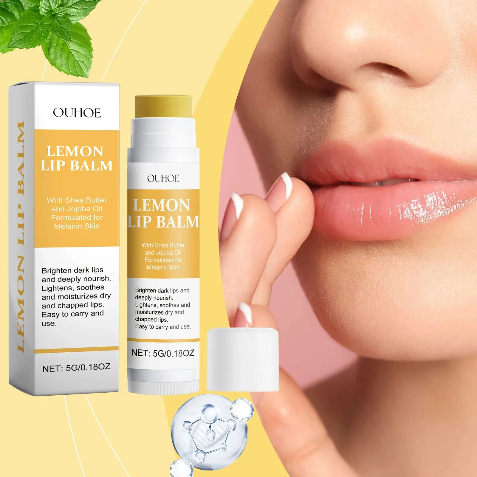 

1/2/3pcs Lemon Ginger Lip Balm Turmeric Dark Melanin Remove Mask Gloss Exfoliating Improve Dullness Moisturizer Lip Repair Balm
