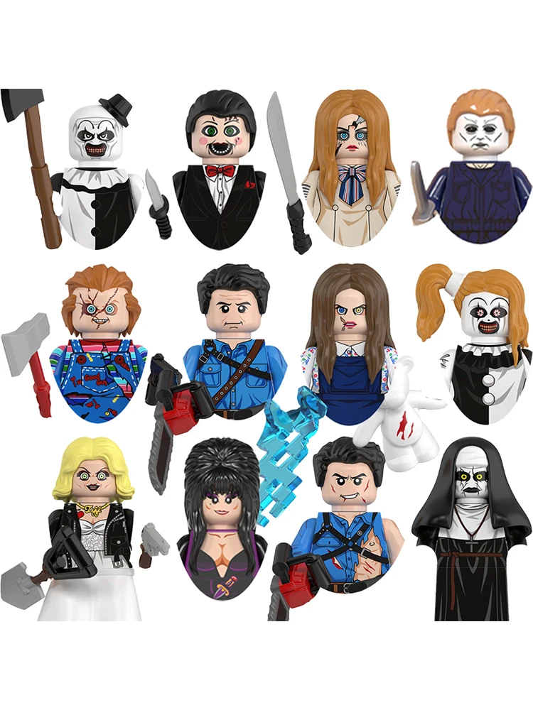 Halloween Neue Bausteine Terrifier Death Megan Minifiguren Spielzeugsteine Geschenke für Kinder und Erwachsene