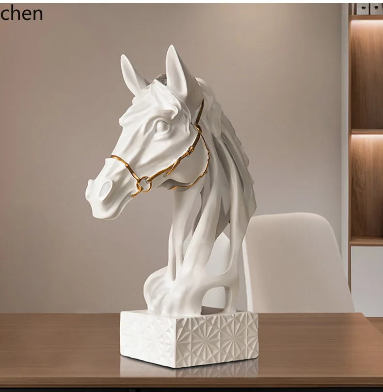 

QZT Instant Success Living Room Ornament Home Decor Horse Head Entrance Wine Cabinet Decoration