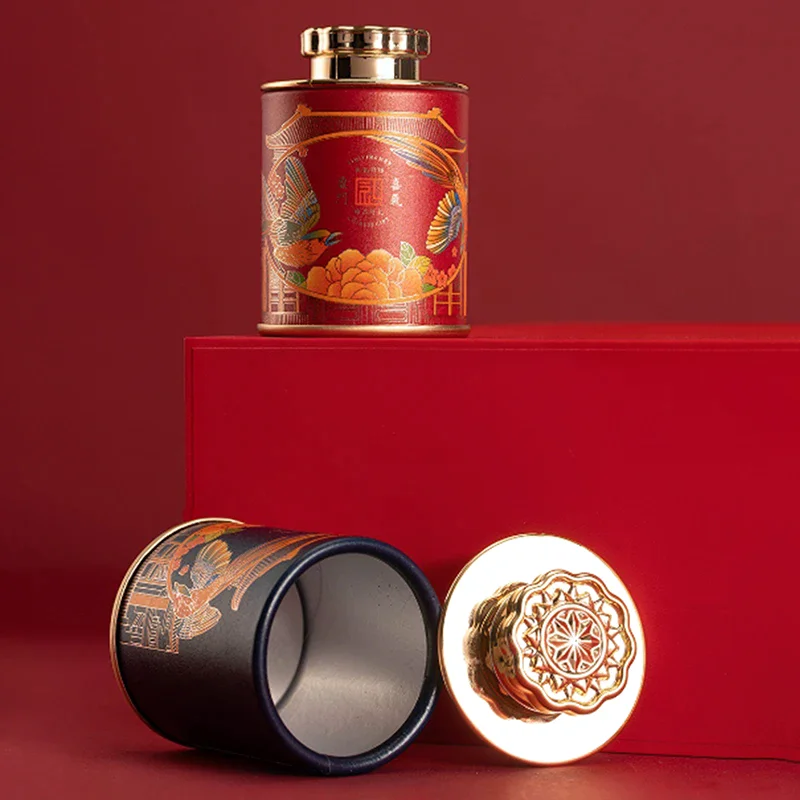 Household Green Black Tea Sealed Jar Portable Travel Small Tea Packaging Box NEW Mini Empty Tea Tin Can Paper Storage Can