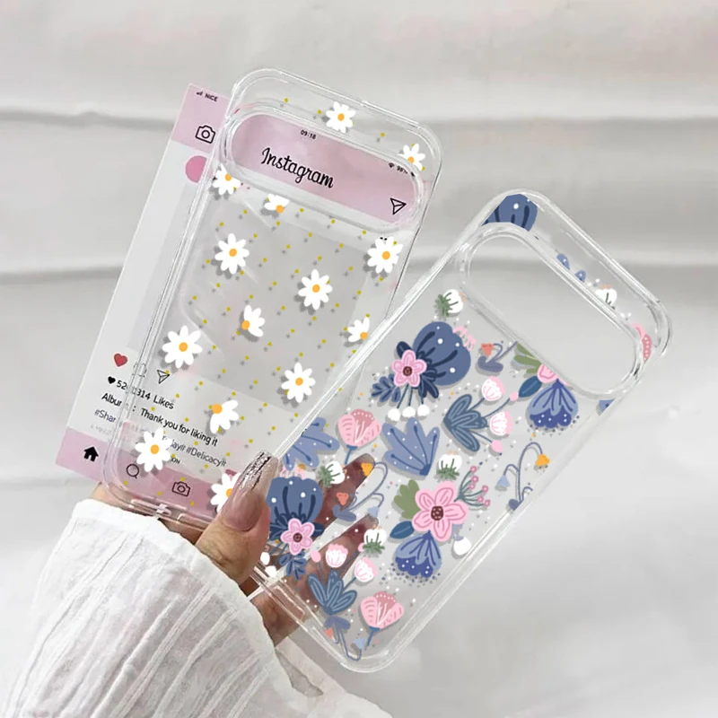 

Fashion Flower Case For Realme C71 C75 C65 C63 C61 C67 C55 C53 C51 C35 C33 C31 OPPP A15 A16 A17 A18 A38 A58 Soft Y2K Clear Cover