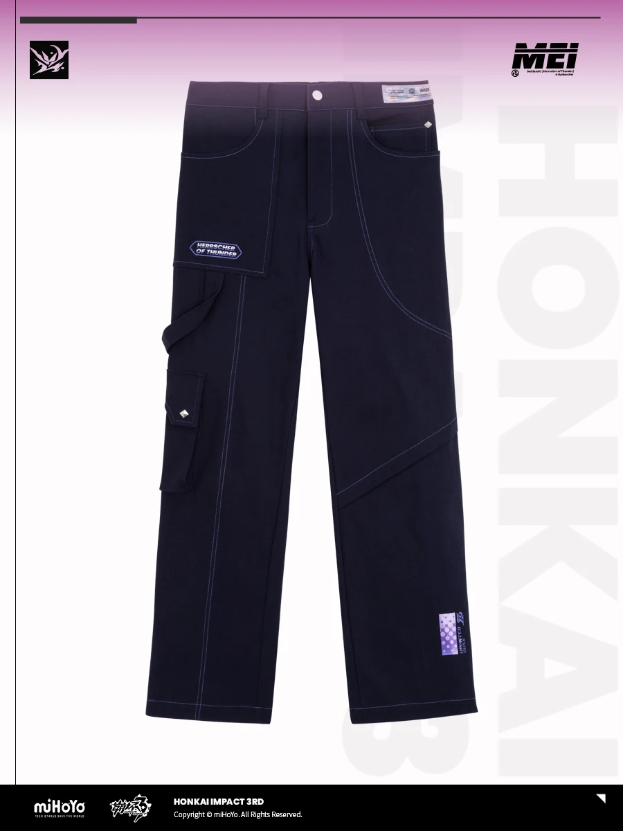 

MiHoYo Official Honkai Impact 3 Raiden Mei Cargo Pants HERRSCHEER OF THUNDER Themed Doujin Raiden Trousers Unisex Birthday Gifts