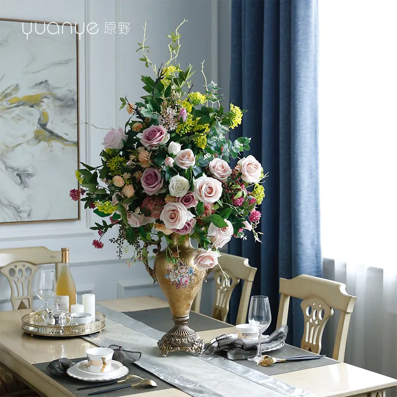 

High-end artificial flowers for hotel living room and dining table decorations