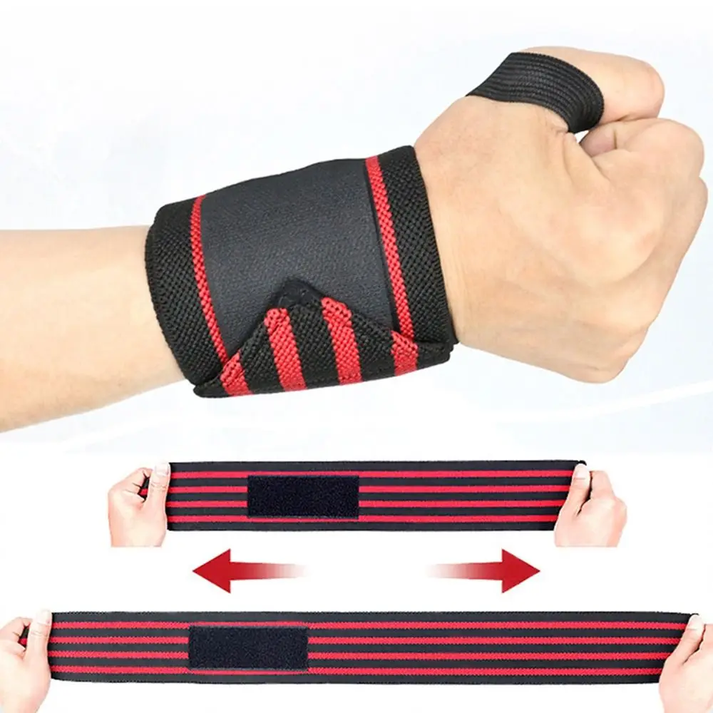 1 Pair Wrist Support Weightlifting Wristband Weight Lifting Gym Training Sports Bandage with Thumb Loop Brace Straps Wrist Wraps