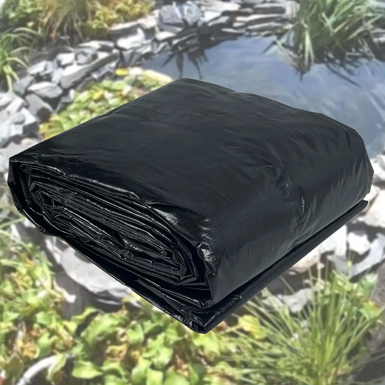 25x30 FT Reinforced PE Pond Liner 5-Layer Structure Waterproof Pond Sheet 0.63oz/sq ft Thick Fish Pond Liner for Koi Duck Garden Raised Bed Outdoor Waterscape
