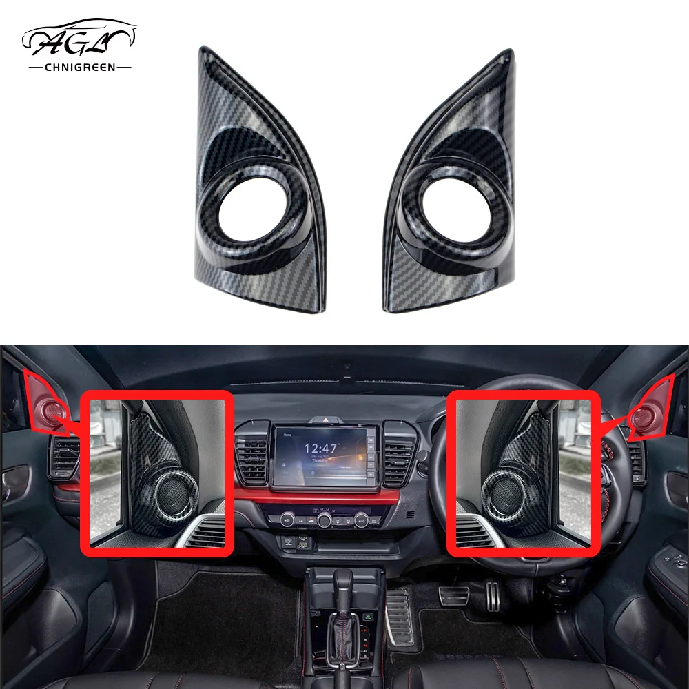 2pcs ABS Carbon Fiber Color Pillar Frame Cover Interior Decorative for Honda City 2020 2021 2022 2023 2024