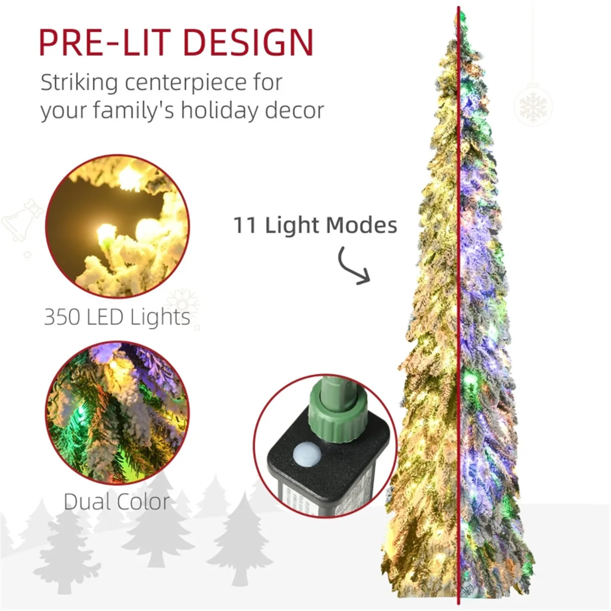 7ft Christmas Tree Decoration Lighting, Packaged Warm White Courtyard Indoor Usable