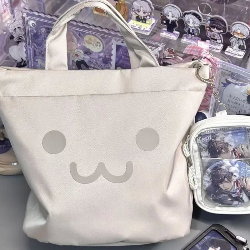 

Значок Дисплей Японская милая сумка Ita Kawaii Smile Face Y2k Сумки на плечо Нейлоновые повседневные сумки через плечо Harajuku Сумки для девочек