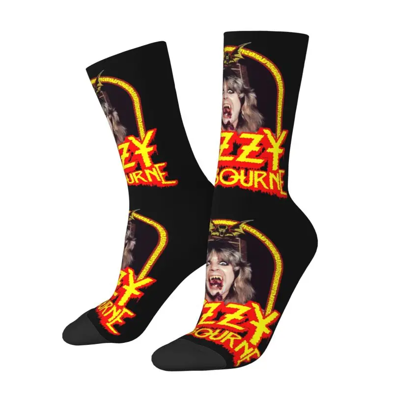 Ozzy Osbourne British Rock Heavy Metal Singer Mens Crew Socks Unisex Fun 3D Printed Dress Socks