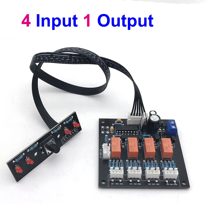 4 Input 1 Output Hub Audio Distributor Signal Selector Switch Audio Source Switcher