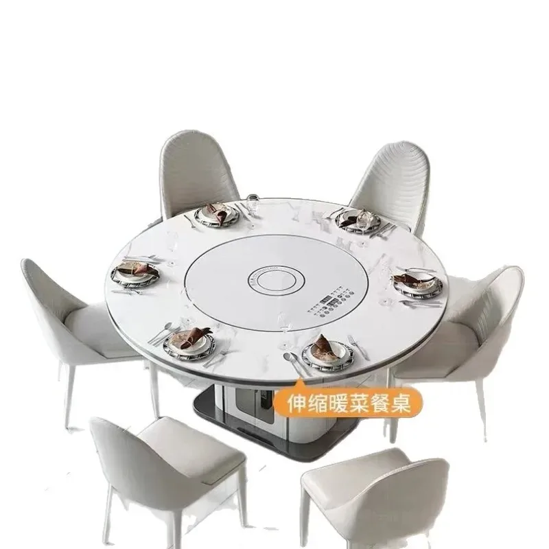 

Multifunctional dining table integrated household retractable modern simple restaurant island table round