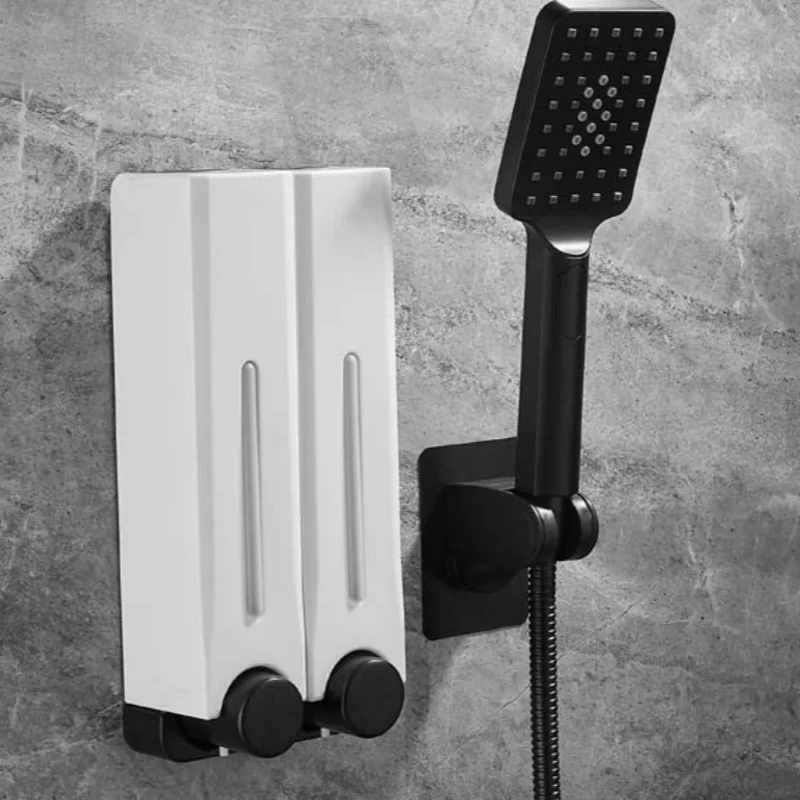Refillable Wall Mounted Soap Dispenser, Liquid Hand Soap Shower Gel Bottle Bathroom Wall Accessory