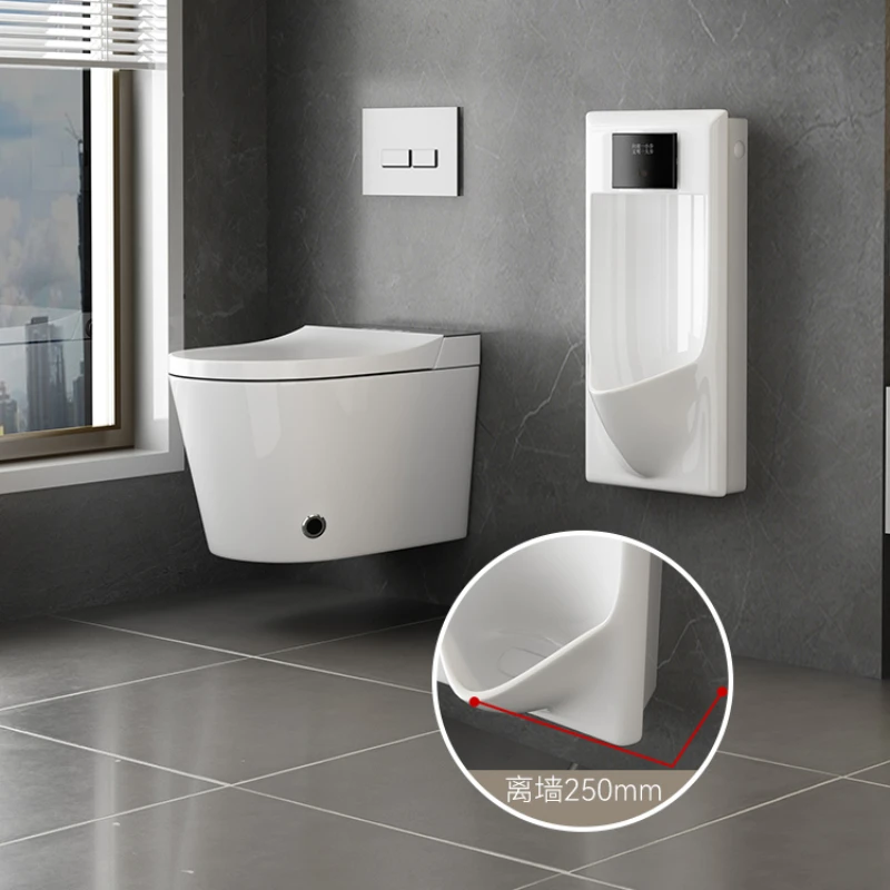 Ultra thin integrated wall mounted men's urinal wall mounted for odor prevention