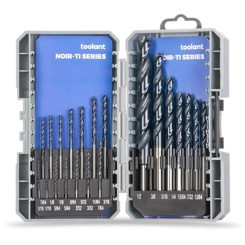 

toolant Cobalt Drill Bit Set for Metal and Steel (Pro), Titanium Aluminum Nitride Coated (TiAlN) with Bullet Point Tip