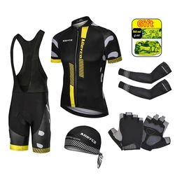 Cycling Team Jersey Set for Men, 3D Bike Suits with Shorts, MTB Summer Bicycle Maillot, Outdoor Clothing