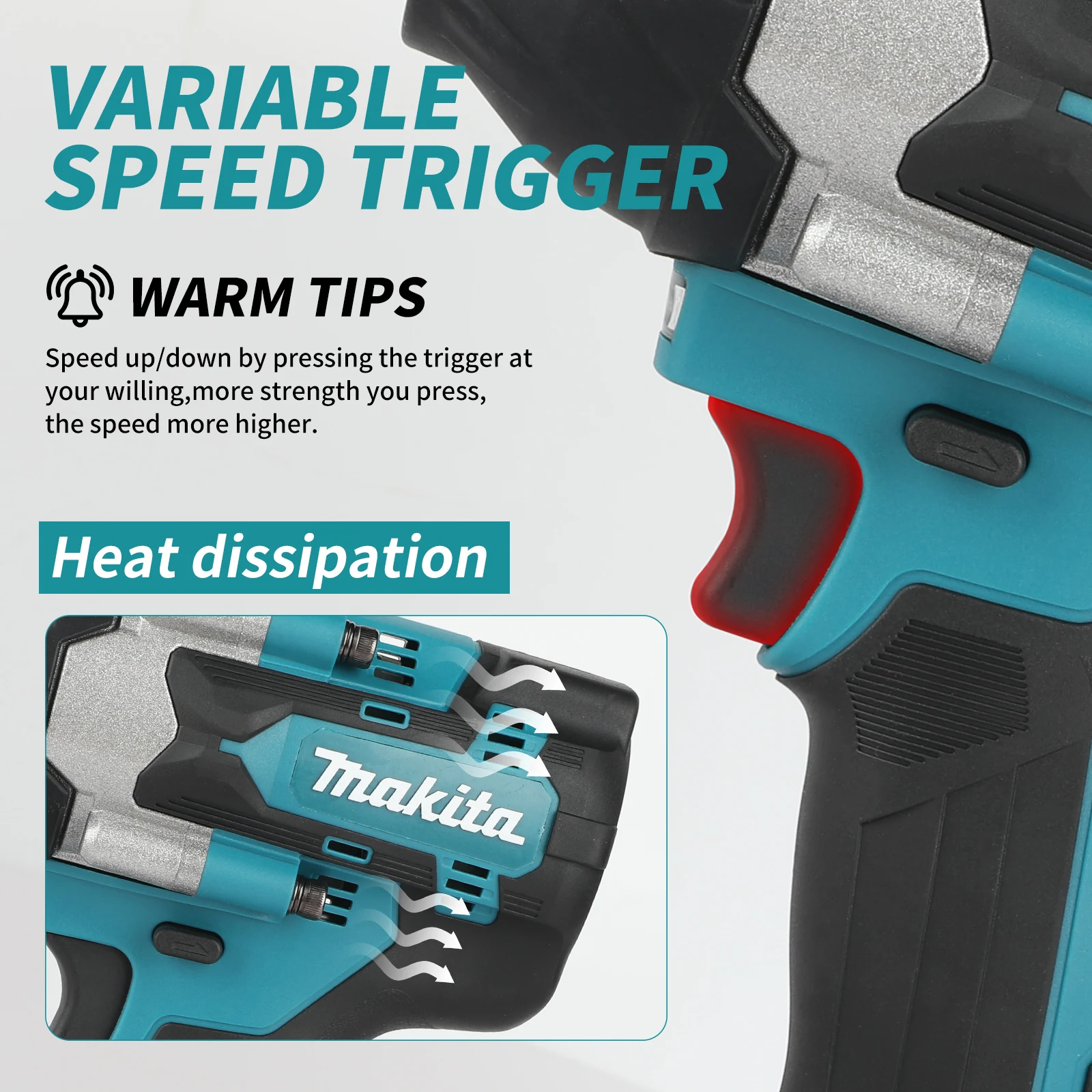 Makita DTW700 Brushless Electric Impact Wrench Cordless Electric Wrench 1/2 inch for Makita 18V Battery Screwdriver Power Tools - view 3