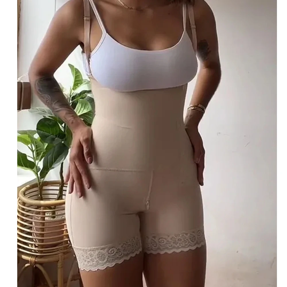 

Fajas Colombianas Post Surgery Shapewear Full Abdomen Control Girdle Compression Body Shaper With Zipper Flat Stomach Shaper