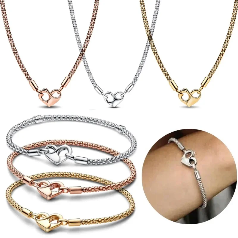 

Exquisite Fashion Studded Chain Charm Necklace Bracelet Unlimited Love Women's Wedding Jewelry Gift