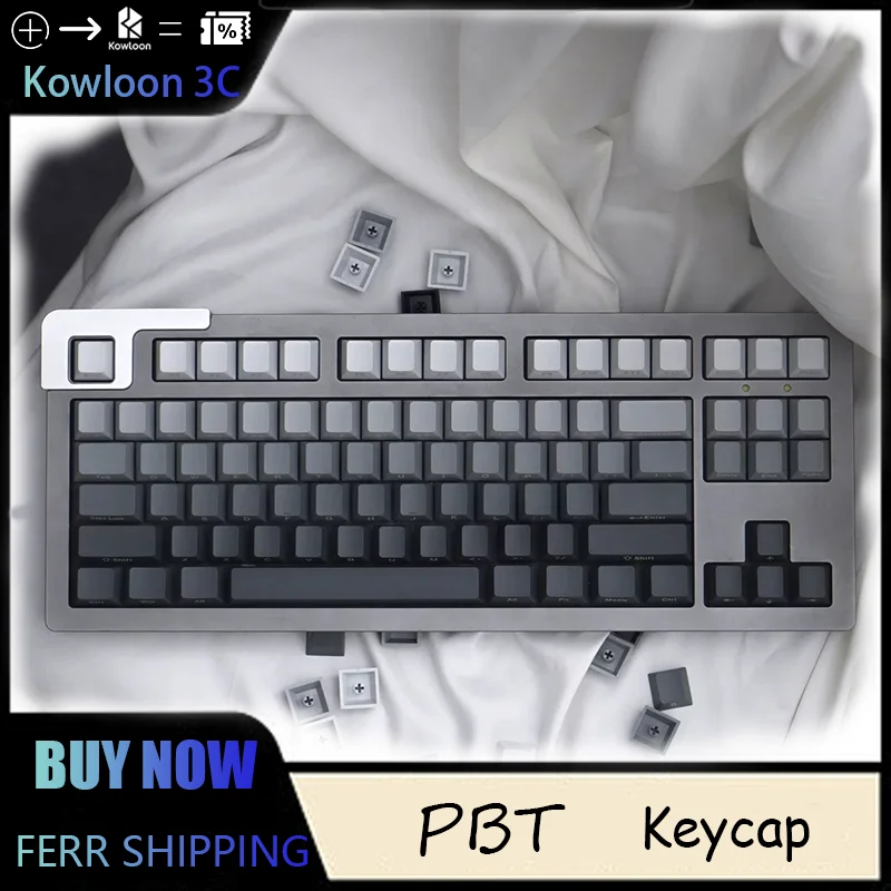 PBT Keycaps Side-Engraved Translucent Micro-Brushed Dip-Dyed Six-Color Gradient Personalized Mechanical Keyboards Crosshairs