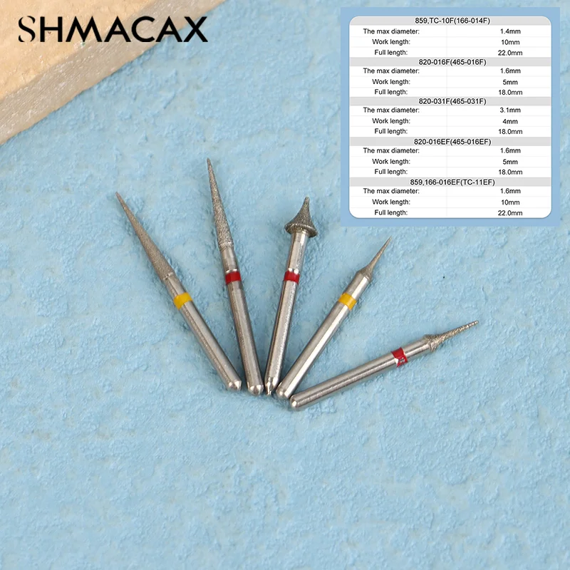 5 Pcs/Box Dental Diamond Burs High Speed Orthodontic Diamond Bur Interproximal Enamel Set Used For Cutting/Grinding/Polishing