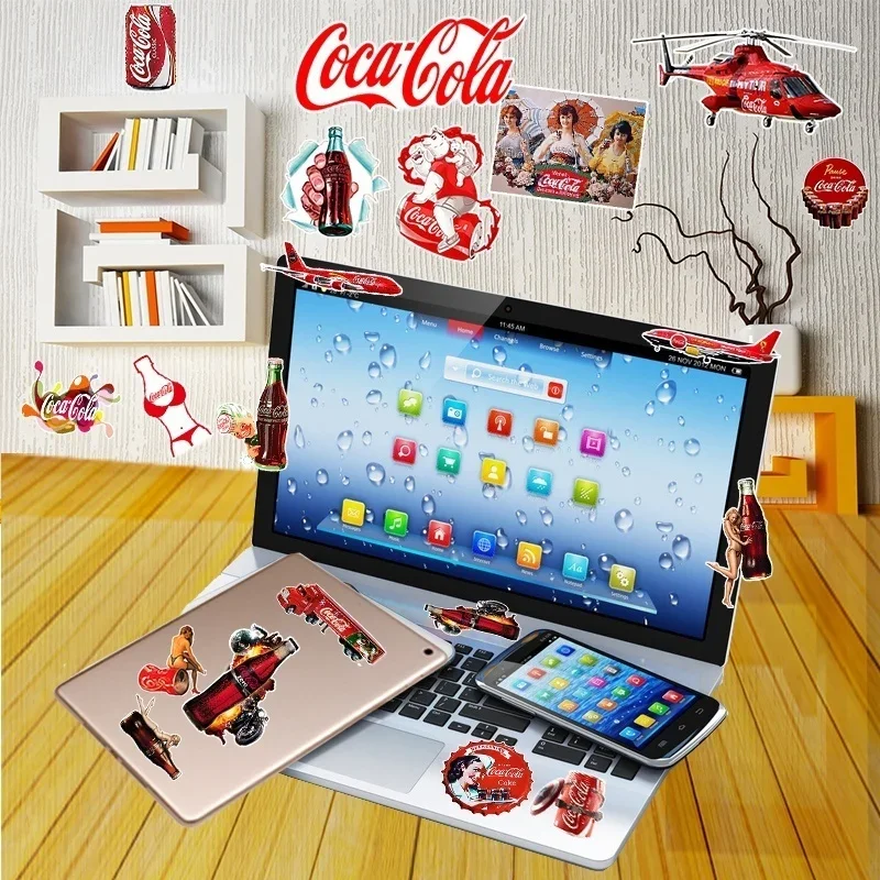 10/25/50 PCS Color Vintage Coke Bottle Stickers Personalized Decoration Luggage Compartment Notebook Waterproof Decals Stickers