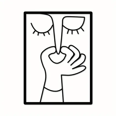 1 st unik metallporträtt rolig toalettväggkonst - humoristisk badrumsskylt med minimalistisk linjekonstdesign - toalettdekor 8 best sales toalett - №2