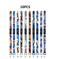 10PCS Bandai Sonic Children's Watches Anime Character Luigi Luminous Bracelet Watch LED Touch Waterproof Sports Kids Gifts Watch
