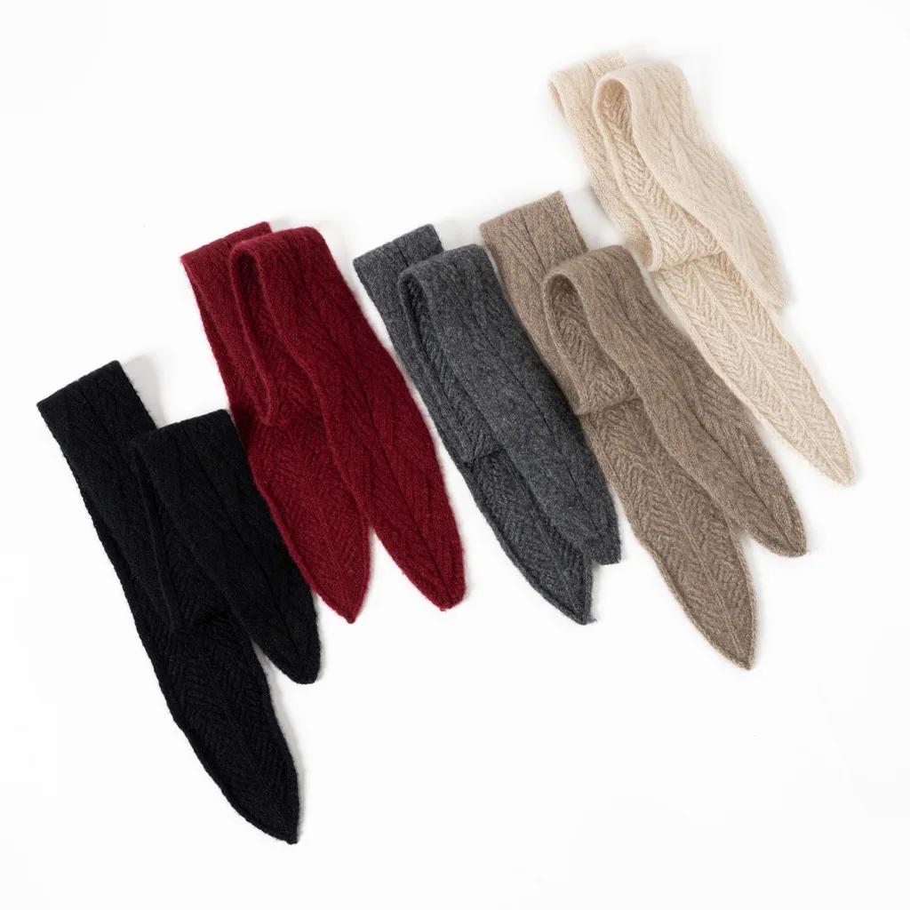 Narrow Scarf Lightweight Pointed End Scarf Neck Scarf Knitted For Fall And Winter Layering Travel Everyday Commuting