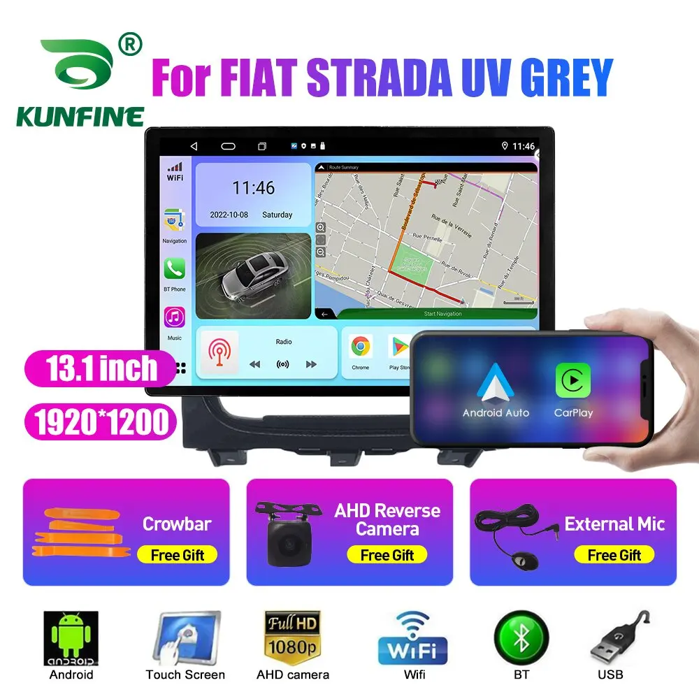 

13.1 inch Car Radio For FIAT STRADA UV GREY Car DVD GPS Navigation Stereo Carplay 2 Din Central Multimedia Android Auto