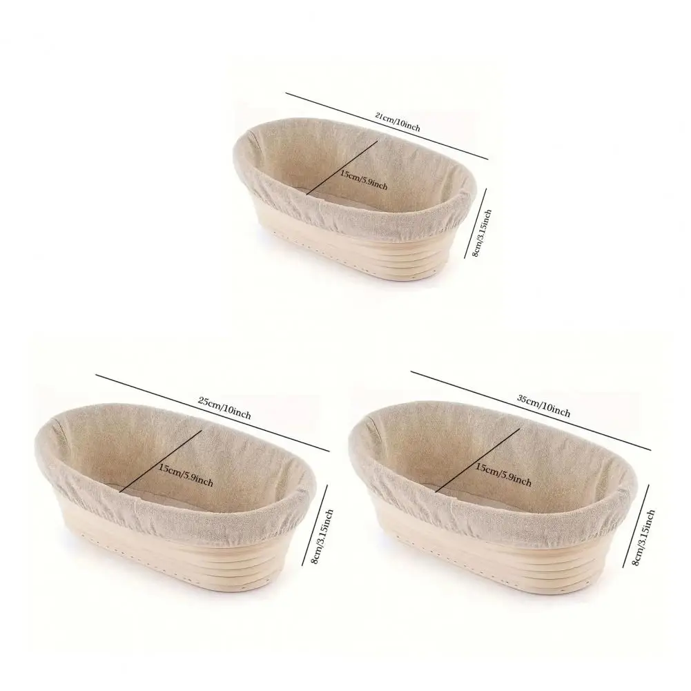 

21/25/35cm Bread Proofing Basket Handwoven Rattan Banneton For Sourdough Baking Round Storage Basket With Liner Bread Making