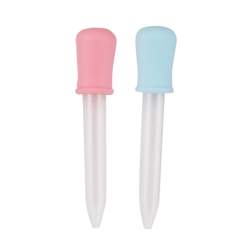 5ml Silicone Plastic Mini Dropper Baby Medicine Feeder Dropper Graduated Pipette Liquid Food Dropper School Laboratory Supplies