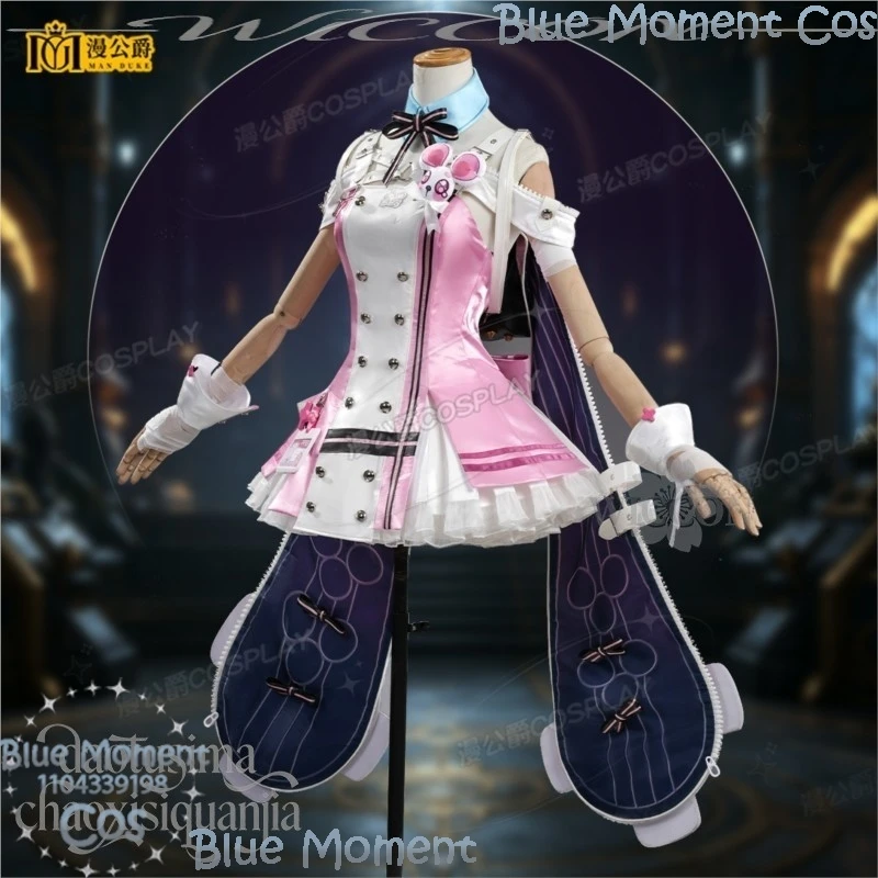 Anime Game Neverness To Everness Cosplay Chiz Kawaii Pink Dress Rabbit Ear Shoes Wig Sweet Lolita Halloween Comic Con Festival - view 3
