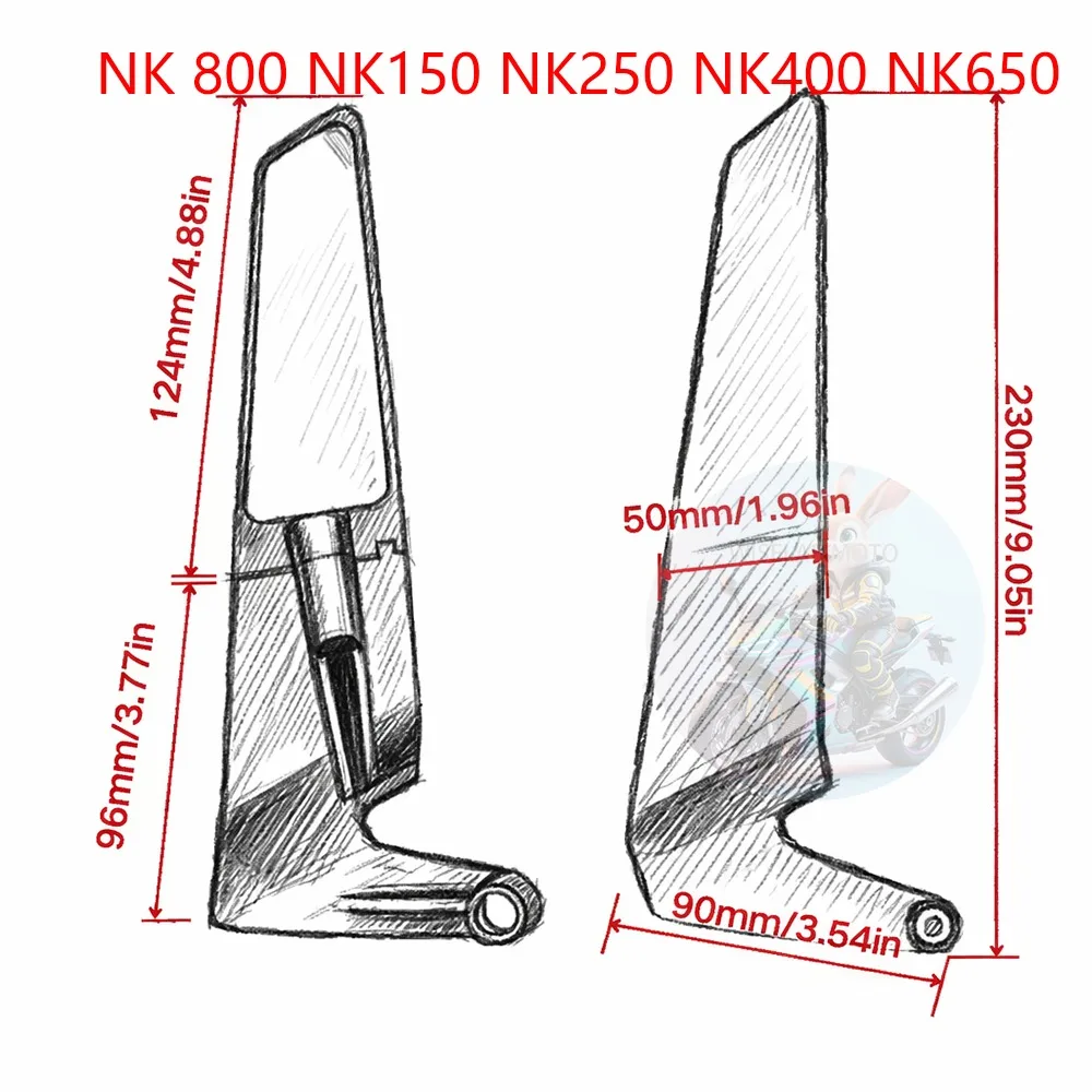 For NK 800 NK150 NK250 NK400 NK650 CF800 CF650 CF150  Motorcycle Mirrors Stealth Mirrors Sports Winglets Mirror Kit - view 6