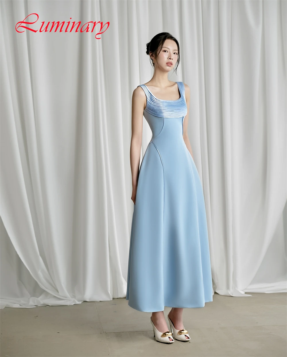 맞춤형 클래식 저지 오-넥 이브닝 드레스 기질 민소매 댄스 파티 드레스 고품질 특별 행사 가운