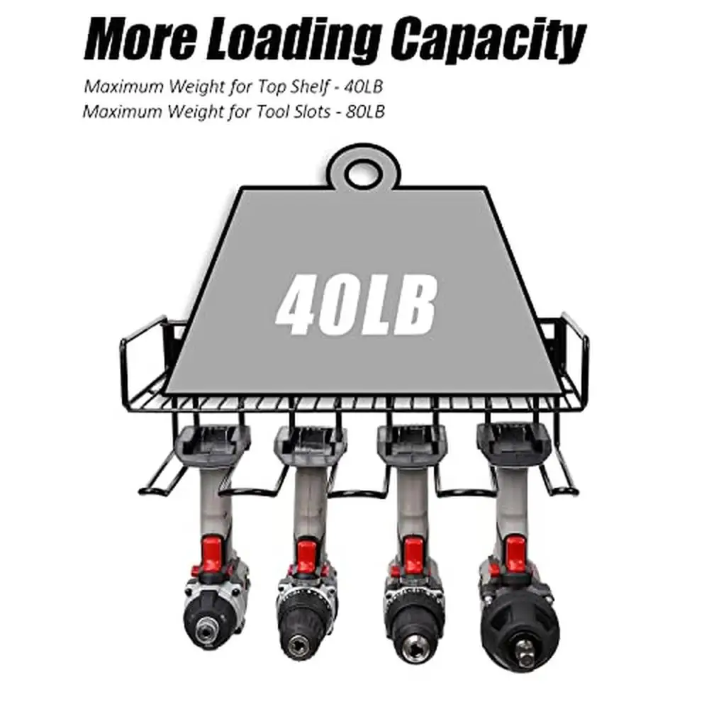 Органайзер для инструментов, прочная стойка 16 дюймов, 4 настенных анкера 3,95 дюйма, между прорезями, для хранения электроинструментов
