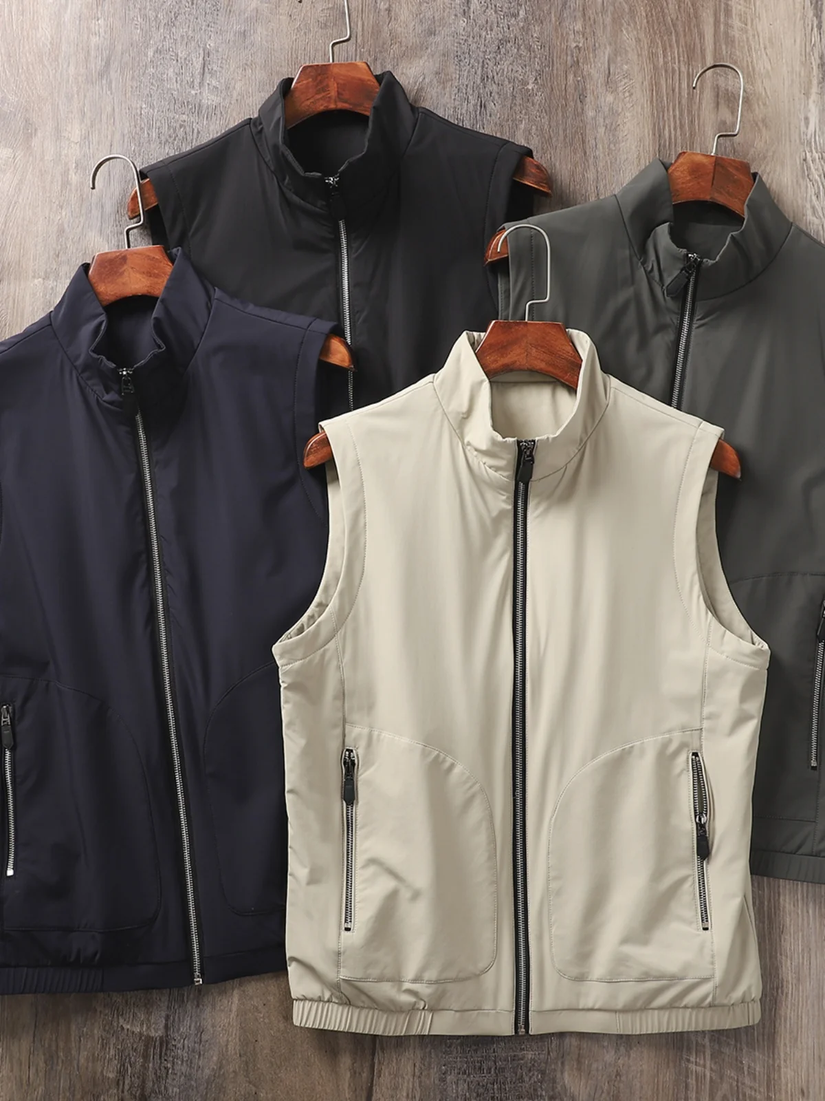 

Italian Luxury Men's Busin Casual Stand Collar Windproof Warm Vest New Autumn Faion Ci Sle Stand Fit Zipper ket