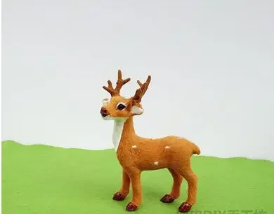 Christmas Deer Model 12x15cm Simulation Polyethylene Furs Handicraft Miniature Holiday Decoration for Festive Atmosphere